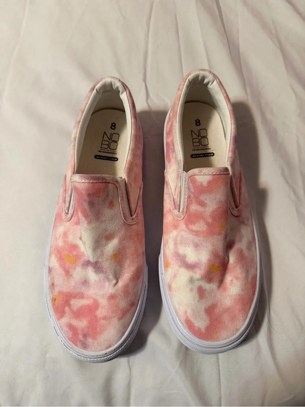 No Boundaries Pink Tie-Dye Slip-On Sneakers